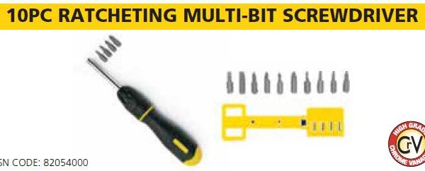 10PC RATCHETING MULTI-BIT SCREWDRIVER