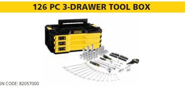 126 PC 3-DRAWER TOOL BOX