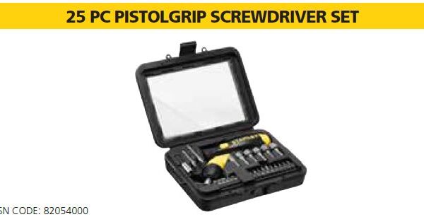 25 PC PISTOLGRIP SCREWDRIVER SET