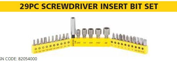 SCREWDRIVER INSERT BIT 29PC SET