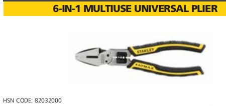 6-IN-1 MULTIUSE UNIVERSAL PLIER