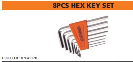8PCS HEX KEY SET