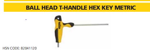 BALL HEAD T-HANDLE HEX KEY METRIC