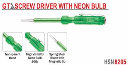 GT Screw Driver With Neon Bulb