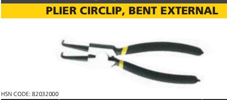 PLIER CIRCLIP, BENT EXTERNAL