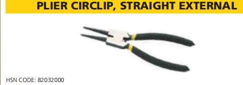 PLIER CIRCLIP, STRAIGHT EXTERNAL
