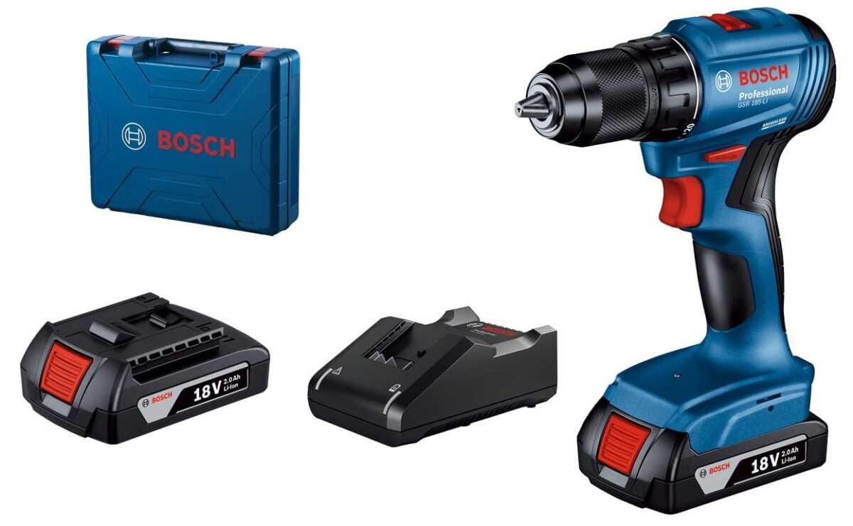 Bosch GSR 185-Li Professional Cordless Drill Driver, 50 Nm, 13mm Chuck, Brushless Motor with 2 Batteries Included - Image 2