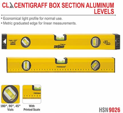 CL Centigraff Box Section Aluminum Levels