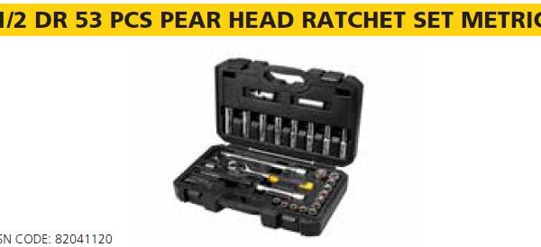 1/2 DR 53 PCS PEAR HEAD RATCHET SET METRIC