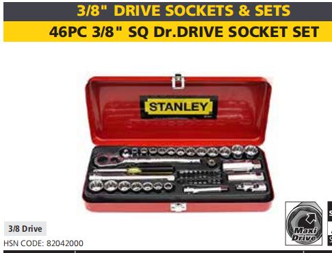 46PC 3/8" SQ Dr.DRIVE SOCKET SET