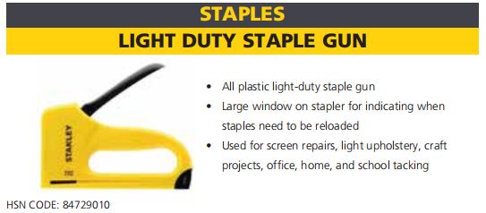 LIGHT DUTY STAPLE GUN
