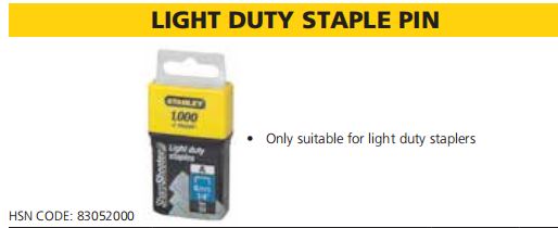 LIGHT DUTY STAPLE PIN