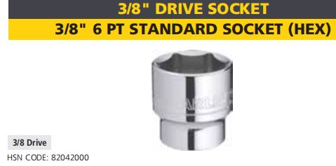3/8" 6 PT STANDARD SOCKET (HEX)